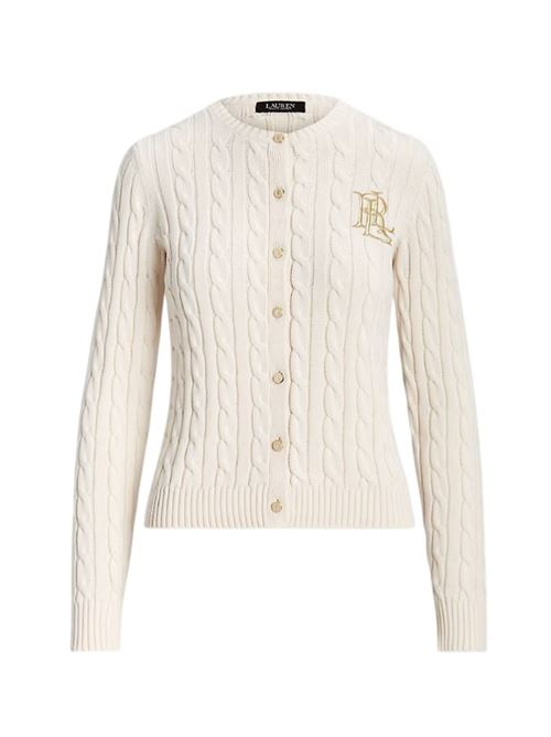 Cardigan in cotone a trecce LAUREN RALPH LAUREN | RALHAN-LONG SLEEVE-CARDIGAN.MASCARPONE CREAM